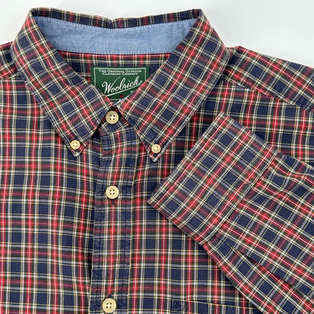 Woolrich Mens Button Up Shirt Mens Large Long Sleeve Plaid Casual Outdoor
